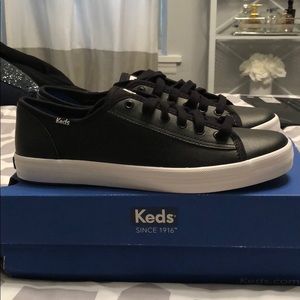 Black Leather Keds Sneakers